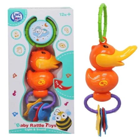 خشخيشة تفاعلية للأطفال على شكل بطة